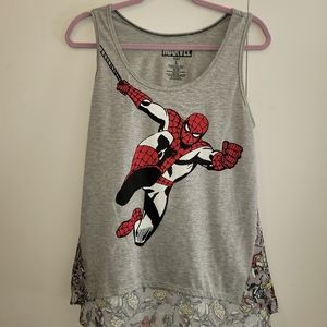 Marvel Spiderman Hi-Lo Tank Top. Size L